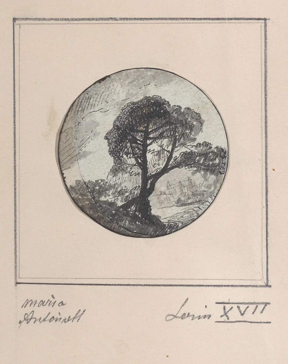 Landscape with hidden silhouettes of Marie Antoinette and the Dauphin — Marie Antoinette, Queen of France|Louis XVII|Anonymous