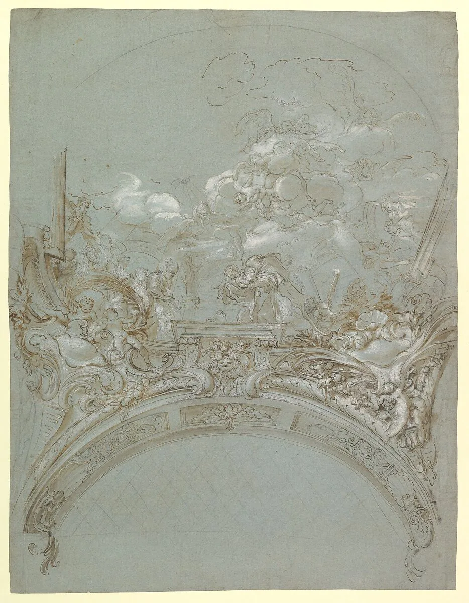 Ceiling Design with the Presentation in the Temple — Gregorio de' Ferrari