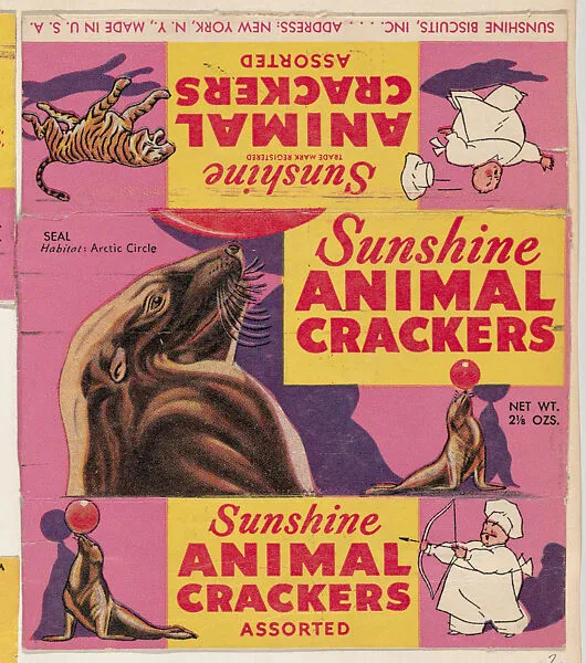 Seal, collector card from the Animals series (D10), issued by Sunshine Biscuits, Inc. to promote their product, Animal Crackers — Sunshine Biscuits, Inc.