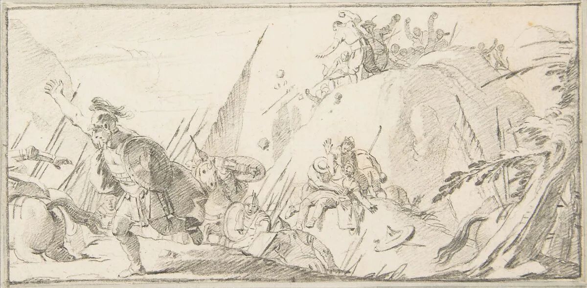 Illustration for a Book: Scene of Combat — Giovanni Battista Tiepolo