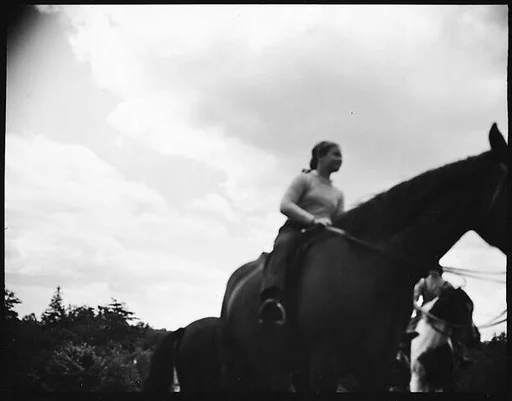 [Jill Fuller on "Doko" the Pony]