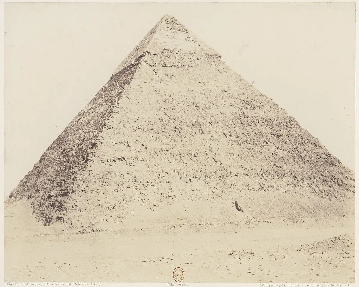 Djîzeh (Nécropole de Memphis), Pyramide de Chéphren — Félix Teynard|Imprimerie Photographique de H. de Fonteny et Cie