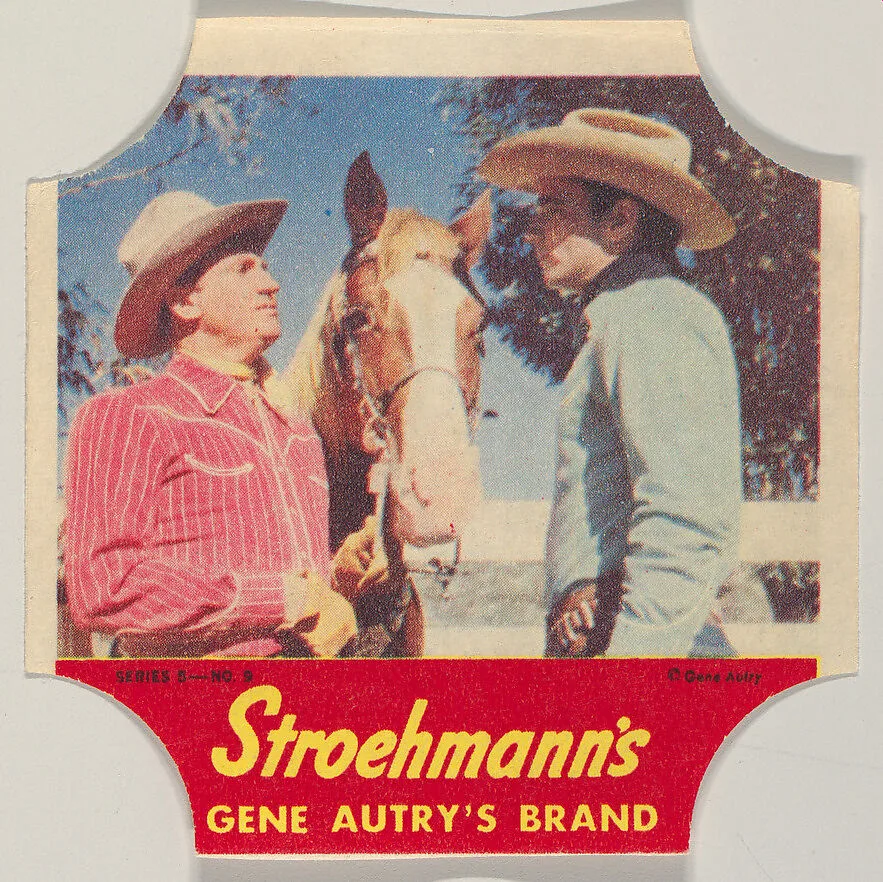 Gene Autry's Brand, Series 5, No. 9, from the Gene Autry's Brand bread end labels series (D290-7) issued by Stroehmann Bread Company — Stroehmann Bread Company