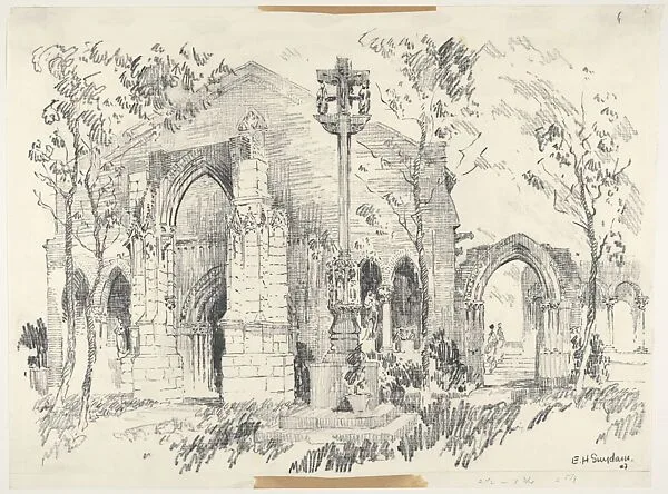 Exterior View of the Entrance of Barnard's Cloisters — Edward Howard Suydam