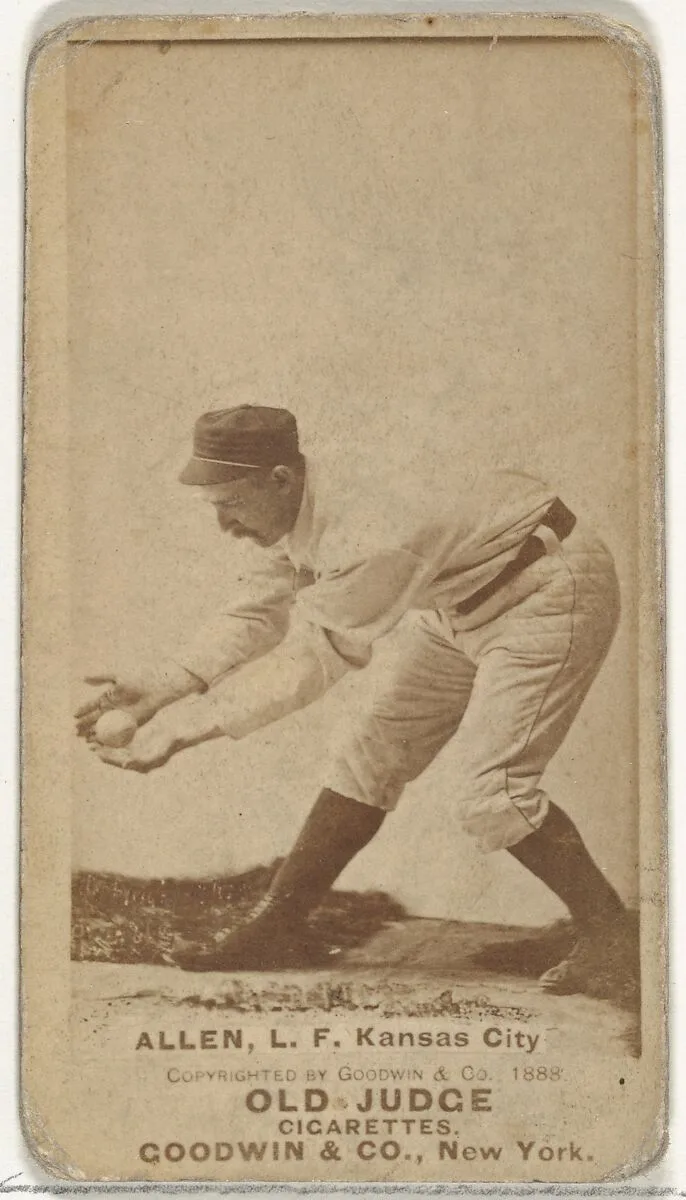Myron Smith Allen, Left Field, Kansas City Cowboys, from the Old Judge series (N172) for Old Judge Cigarettes — Goodwin & Company