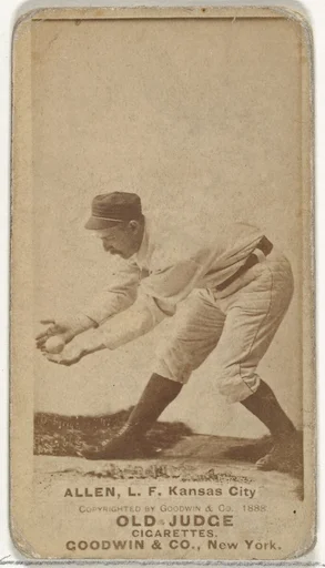 Myron Smith Allen, Left Field, Kansas City Cowboys, from the Old Judge series (N172) for Old Judge Cigarettes