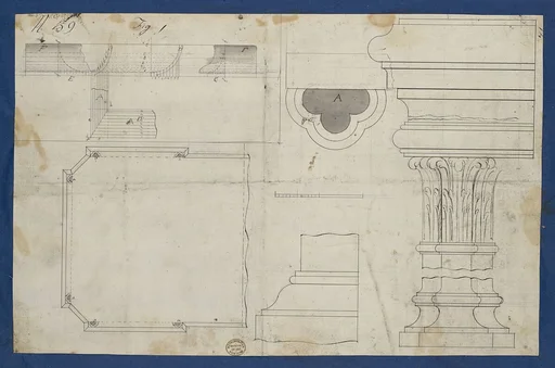 Plan for Library Table with Moldings, from Chippendale Drawings, Vol. II