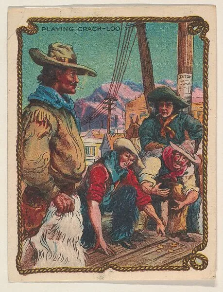 Playing Crack-Loo, insert card from The Cowboy, His Life and Fun series (D25), issued by the Weber Baking Company — Weber Baking Company