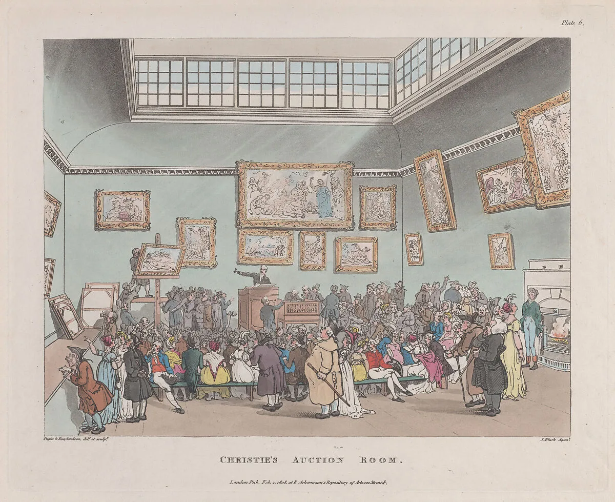 Christie's Auction Rooms — John Bluck|Rudolph Ackermann, London|Auguste Charles Pugin|Thomas Rowlandson
