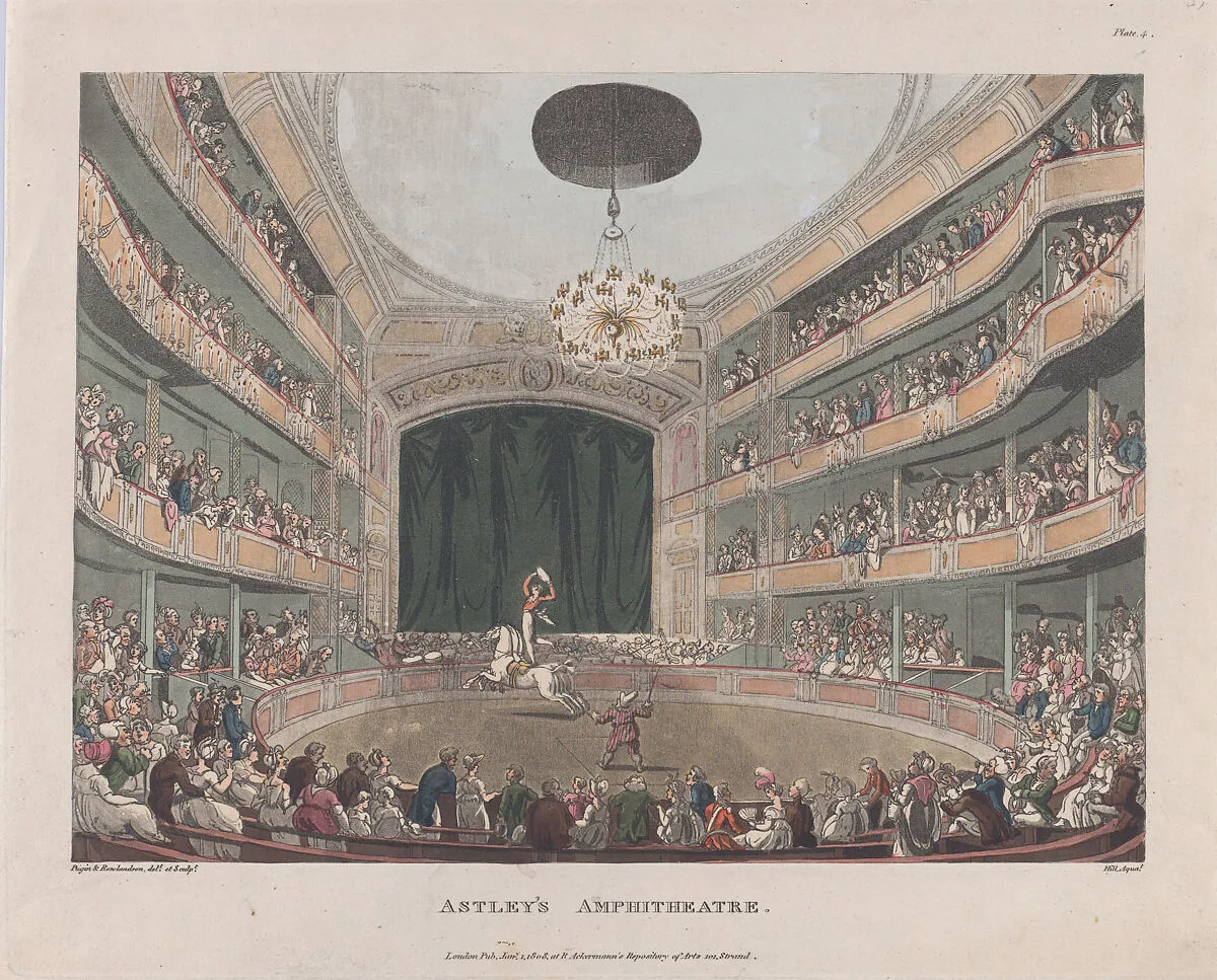 Astley's Amphitheatre — Rudolph Ackermann, London|Auguste Charles Pugin|Thomas Rowlandson|John Hill