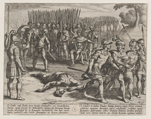 Plate 3: Claudius Civilis Arrested and his Brother Paulus Beheaded, from The War of the Romans Against the Batavians (Romanorvm et Batavorvm societas)