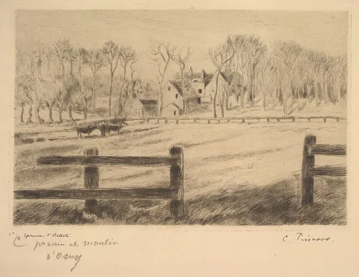 Field and Mill at Osny, 1885