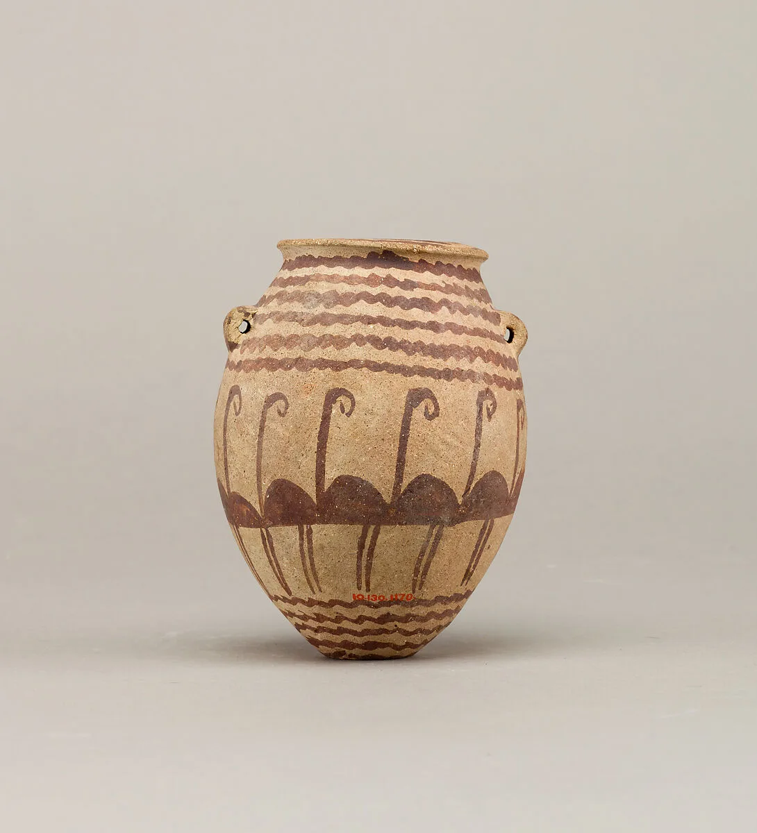 Decorated ware jar depicting water and flamingos — Unknown