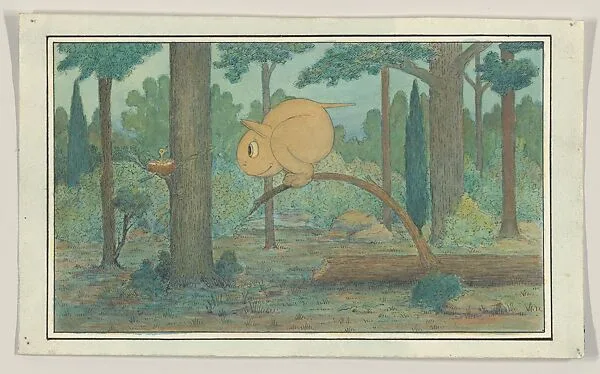A "Wigglemuch" Creature Looking at a Bird's Nest — Herbert E. Crowley