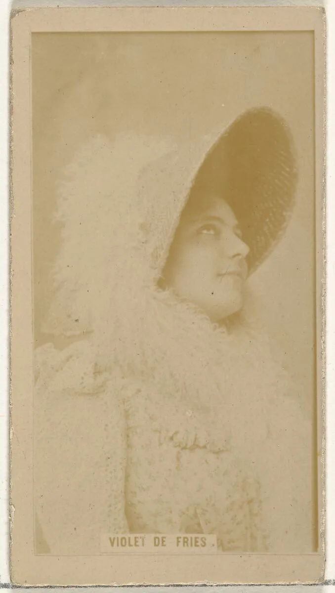 Violet de Fries, from the Actors and Actresses series (N145-8) issued by Duke Sons & Co. to promote Duke Cigarettes — American Tobacco Company|W. Duke, Sons & Co.