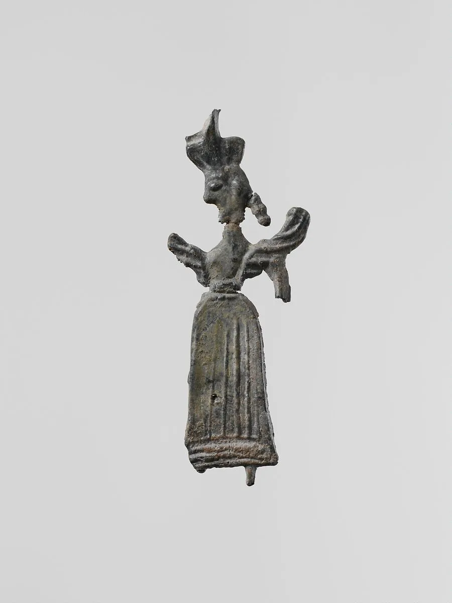 Lead figure of a winged goddess, possibly Artemis Orthia — Unknown