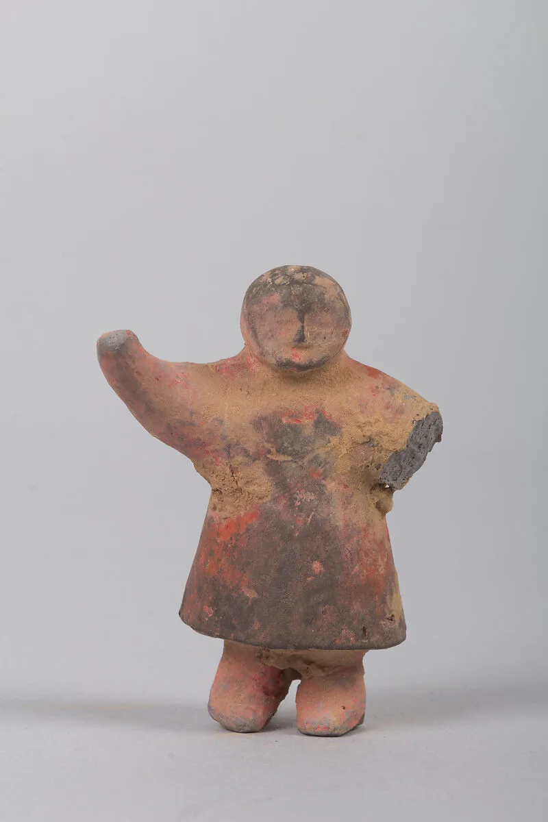 戰國 彩繪泥俑|Figure of a woman — Unknown