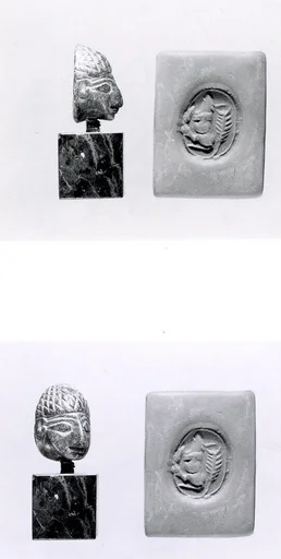 Stamp seal (in the shape of a human head) with animal