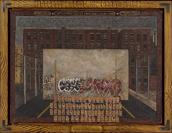 Attorney Street (Handball Court with Autobiographical Poem by Piñero) — Miguel Piñero|Martin Wong