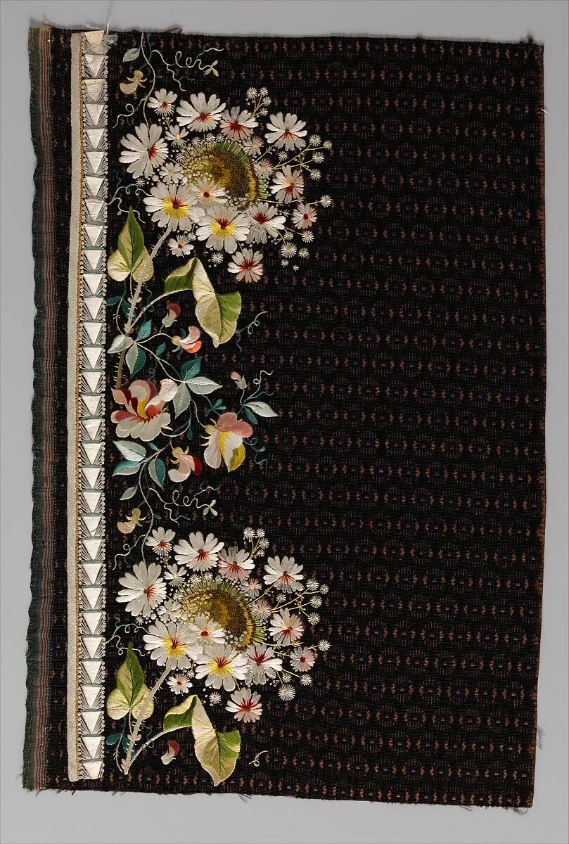 Embroidery sample for a man’s suit — Unknown