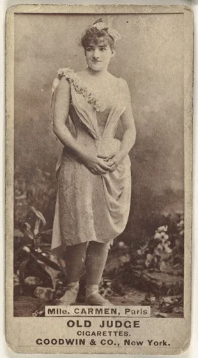Mlle. Carmen, Paris, from the Actors and Actresses series (N171) for Old Judge Cigarettes