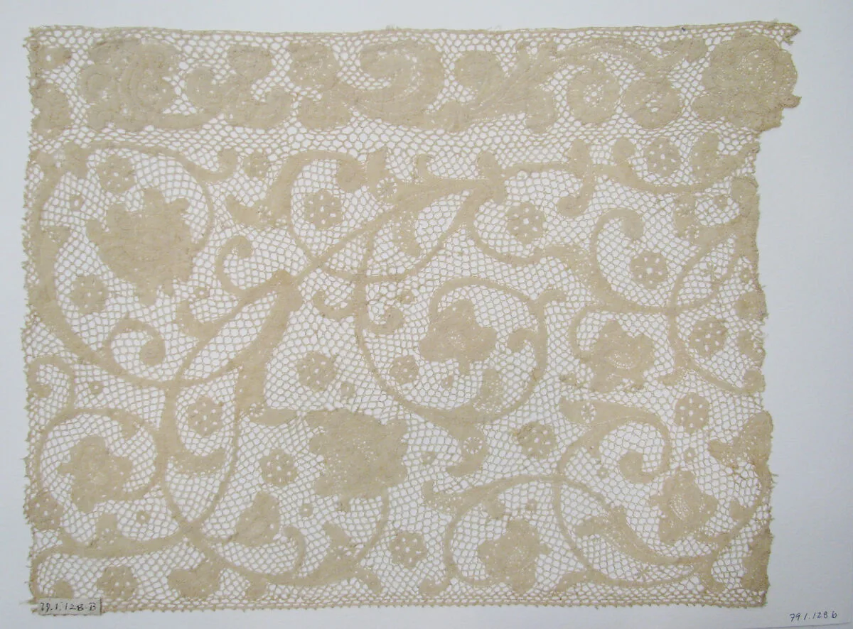 Fragment of Point de Milan lace — Unknown