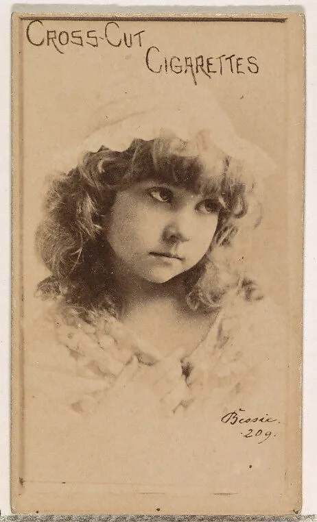 Card Number 209, Bessie, from the Actors and Actresses series (N145-1) issued by Duke Sons & Co. to promote Cross Cut Cigarettes — W. Duke, Sons & Co.