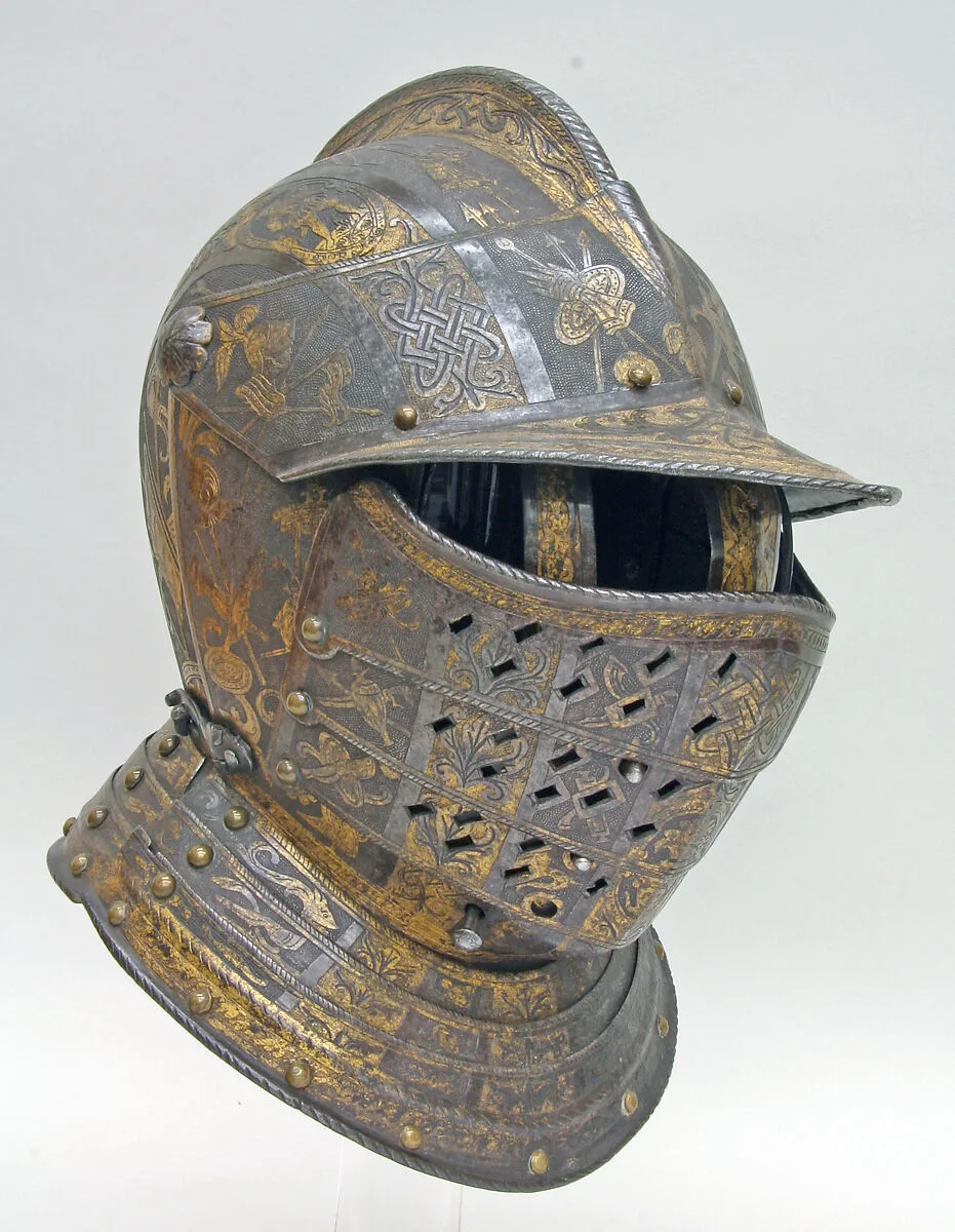 Close Helmet with Falling Buffe — Pompeo della Cesa