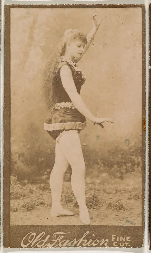 Actress posing with one arm aloft, from the Actresses series (N664) promoting Old Fashion Fine Cut Tobacco — Unknown