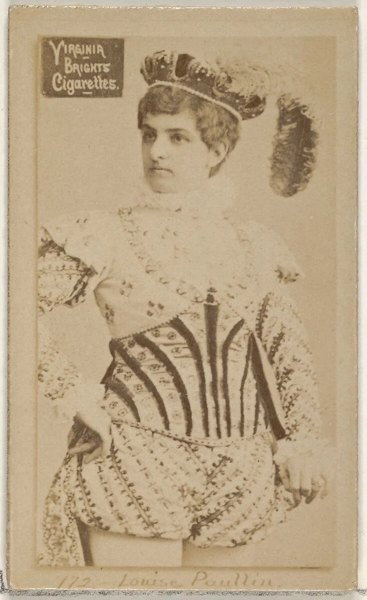 Card 772, Louise Paullin, from the Actors and Actresses series (N45, Type 2) for Virginia Brights Cigarettes — Allen & Ginter
