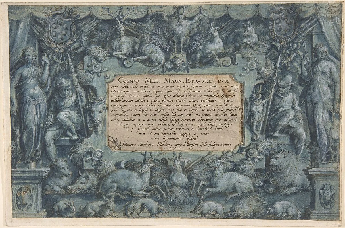 Design for a Frontispiece with the Medici Arms — Jan van der Straet, called Stradanus