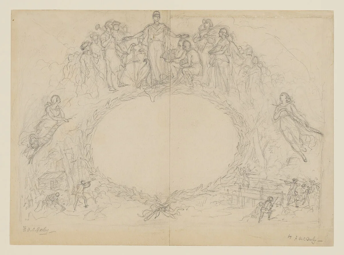 Allegorical cartouche — Felix Octavius Carr Darley