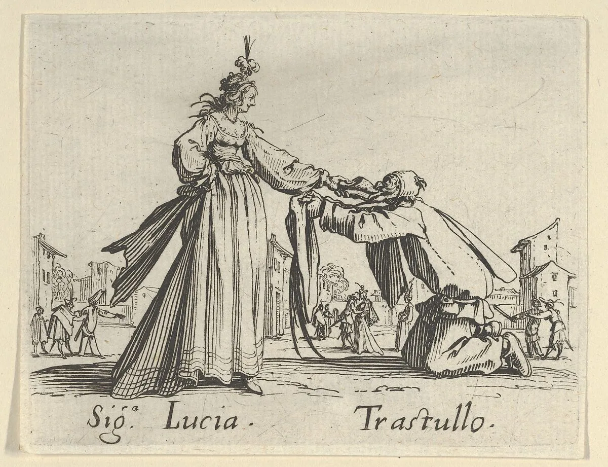 Sig. Lucia - Trastullo, from the Balli di Sfessania — Jacques Callot