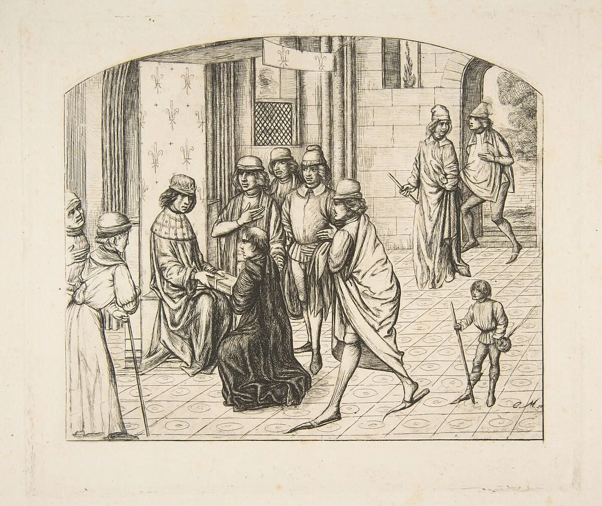 Presentation of Valerius Maximus to King Louis XI — Charles Meryon