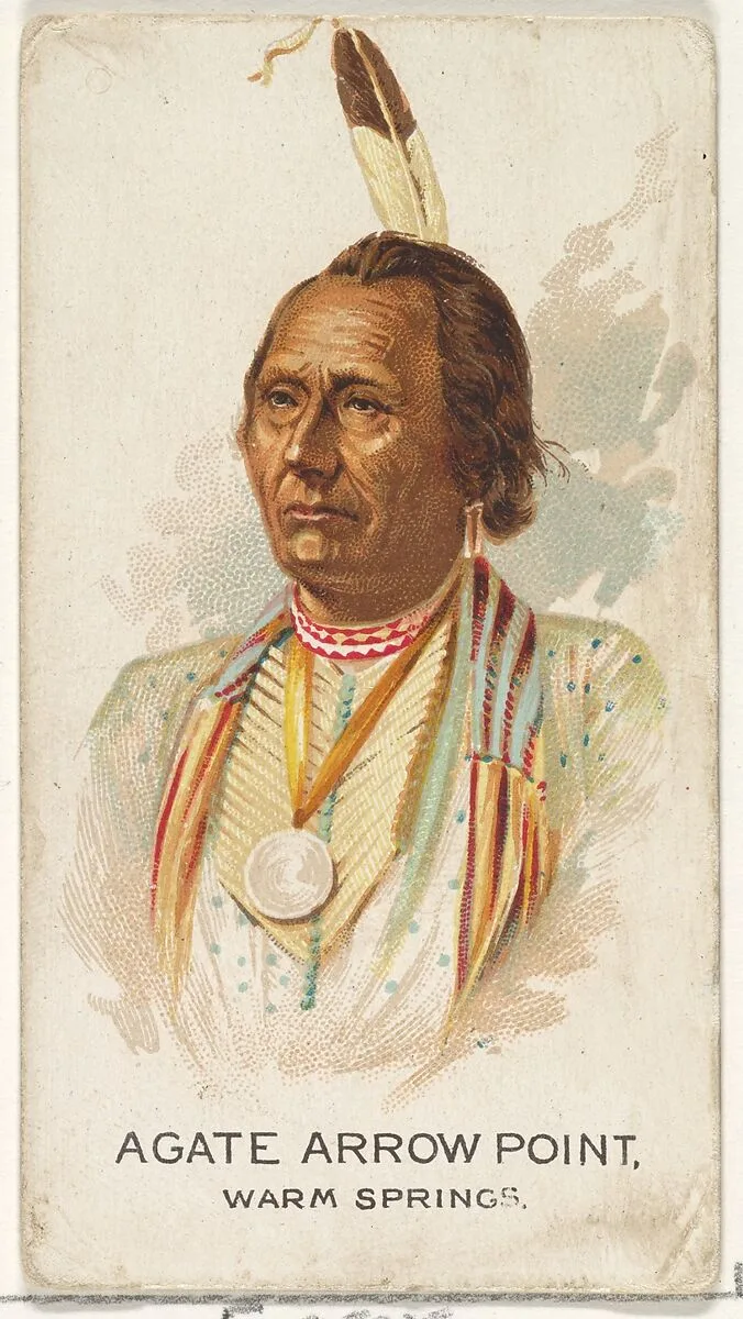 Agate Arrow Point, Warm Springs, from the American Indian Chiefs series (N2) for Allen & Ginter Cigarettes Brands — Allen & Ginter