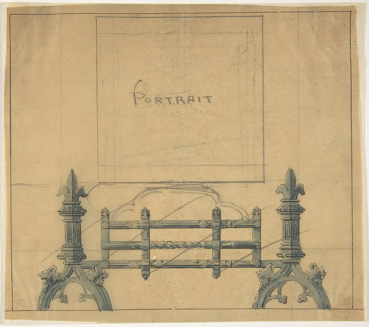 Design for a Fireplace Grate — Anonymous, British, 19th century