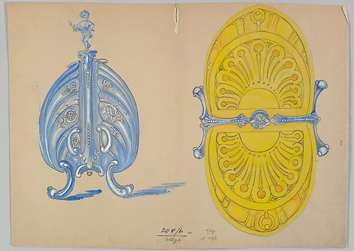 Design for Silver Dish with Opening Sides, Ornamented with a Putto