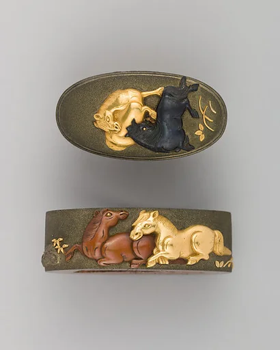 Sword-Hilt Collar and Pommel (Fuchigashira)
