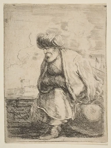 An Old Turk Seated on a Stone