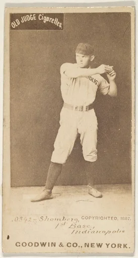 Shomberg, 1st Base, Indianapolis, from the Old Judge series (N172) for Old Judge Cigarettes
