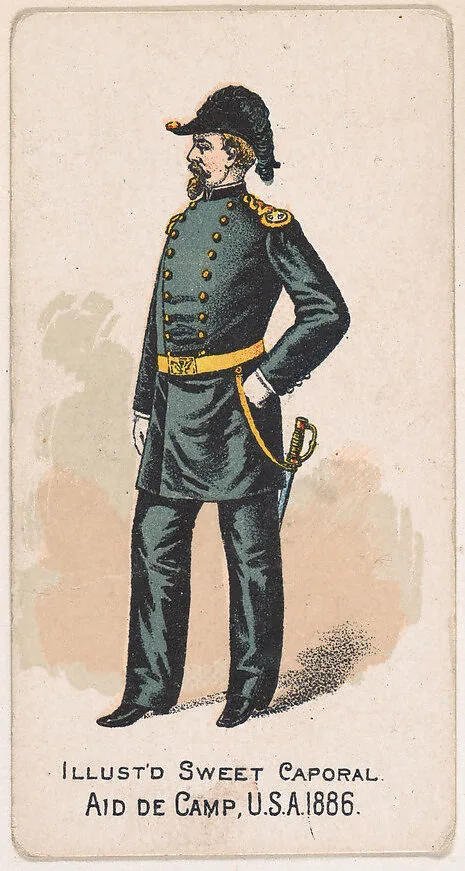 Aid de Camp, United States Army, 1886, from the Military Series (N224) issued by Kinney Tobacco Company to promote Sweet Caporal Cigarettes — Kinney Brothers Tobacco Company
