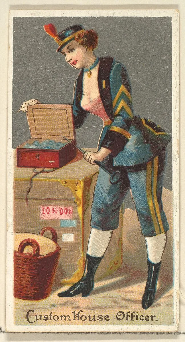Custom House Officer, from the Occupations for Women series (N166) for Old Judge and Dogs Head Cigarettes — Goodwin & Company