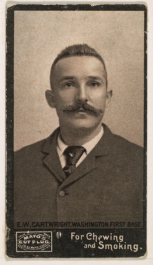E.W. Cartwright, 1st Base, Washington, from Mayo's Cut Plug Baseball series (N300) — P.H. Mayo & Brother, Richmond, Virginia