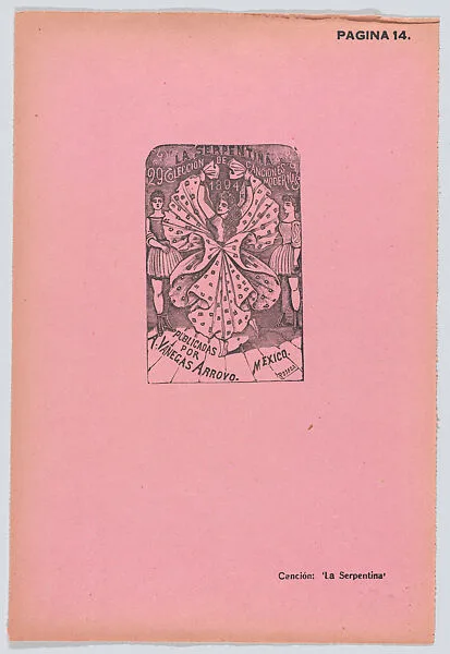 Page 14: A woman dancing, advertisment for the song 'La Serpentina', from '36 Grabados' (Mexico, 1943) — José Guadalupe Posada|Arsacio Vanegas Arroyo