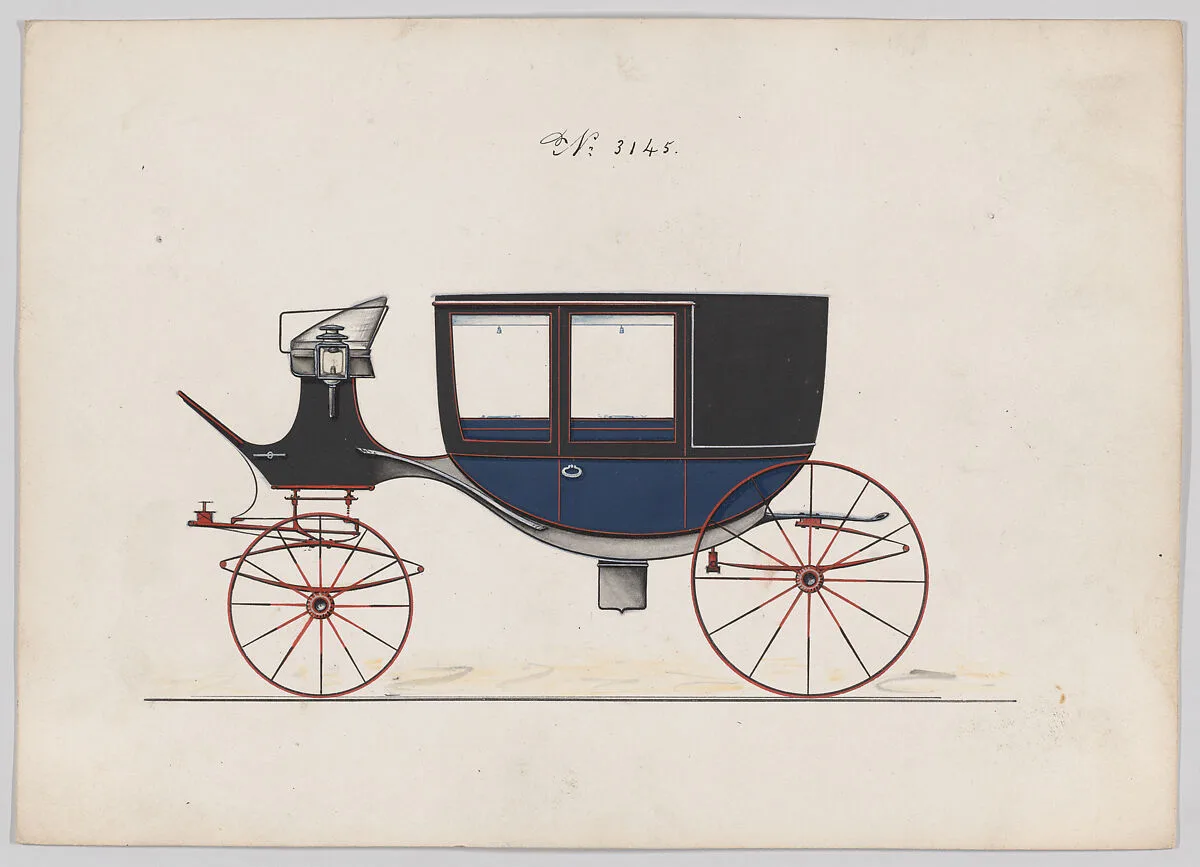 Design for Glass Panel Coach, no. 3145 — Brewster & Co.