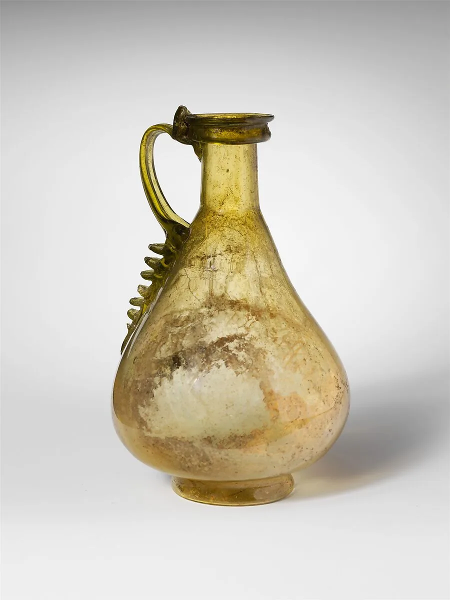Glass one-handled bottle — Unknown