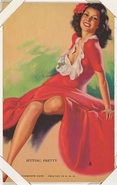 Sitting Pretty from Artist Pinup Girls series (W424) — International Mutoscope Reel Company