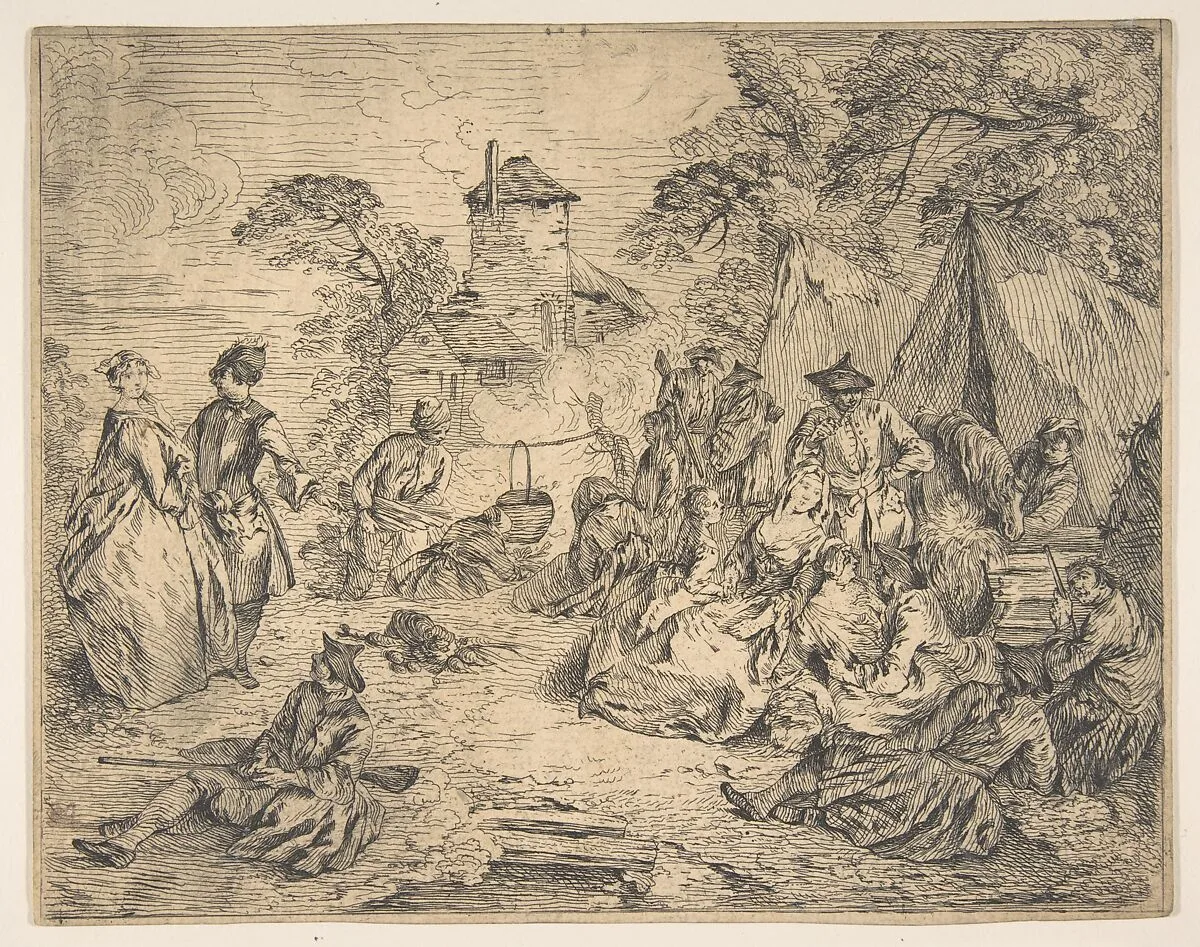 Halte des Troupes (Soldiers and Women in an Encampment) — Jean-Baptiste Joseph Pater