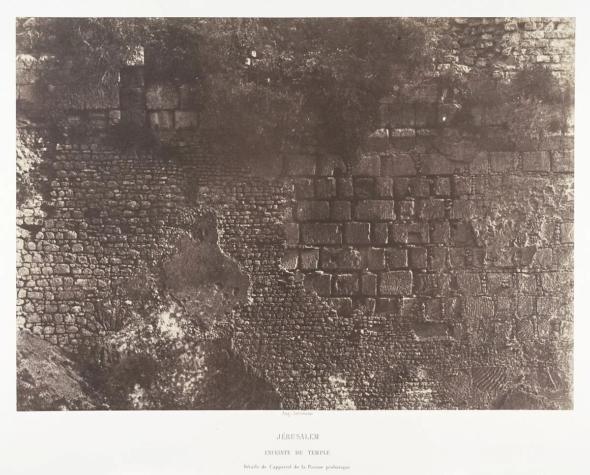 Jérusalem, Enceinte du Temple, Détails de l'appareil de la piscine probatique — Imprimerie photographique de Blanquart-Évrard, à Lille|Auguste Salzmann