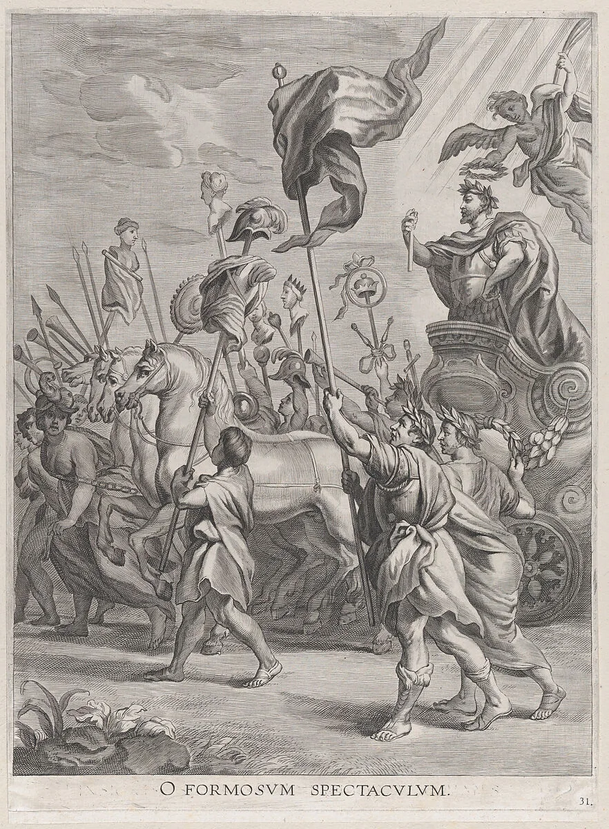 Plate 31: The triumph of Scipio Africanus; from Guillielmus Becanus's 'Serenissimi Principis Ferdinandi, Hispaniarum Infantis...' — Johannes Meursius|Jacob Neeffs